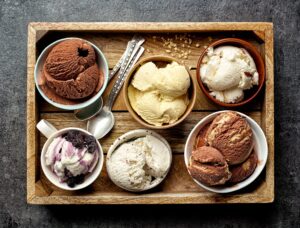 ice creams 300x228 - bowls of various ice creams